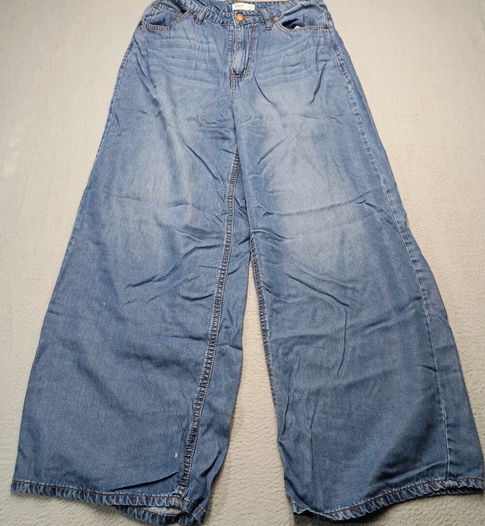 OAT New York Wide Leg Jeans Womens 27x28 Y2K Baggy Skater Light Wash boho pants